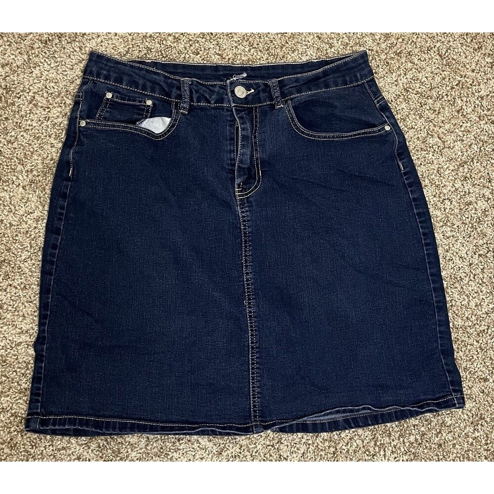Vintage Y2K Jaclyn Smith Dark Blue Denim Skirt